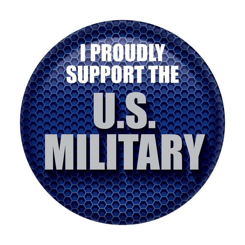 6 Pack Beistle I Proudly Support U S Military Button