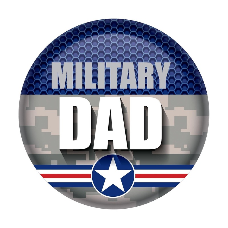 6 Pack Beistle Military Dad Button- Navy- Star