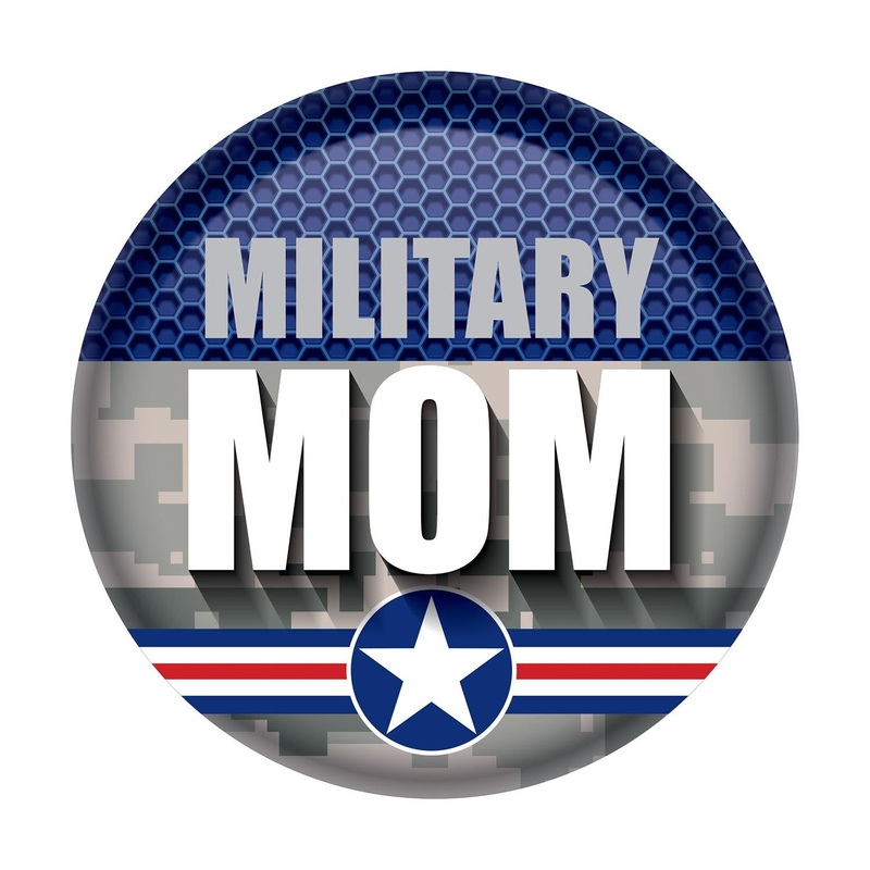 6 Pack Beistle Military Mom Button- Navy- Star