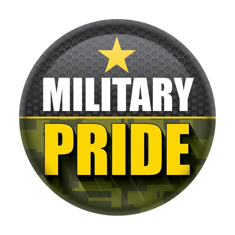 6 Pack Beistle Military Pride Button- Army- Star