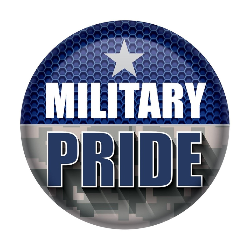 6 Pack Beistle Military Pride Button- Navy