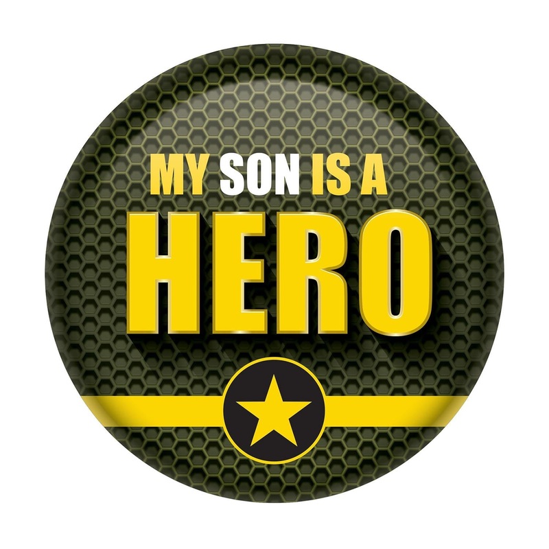 6 Pack Beistle My Son Is A Hero Button- Army