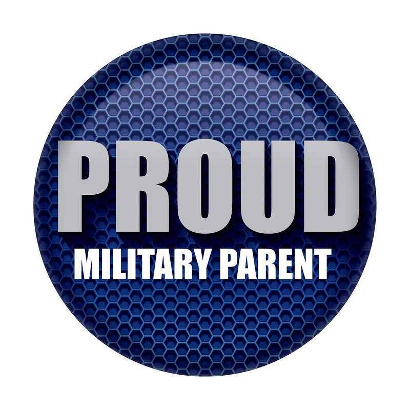 6 Pack Beistle Proud Military Parent Button - Blue