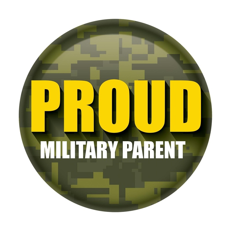 6 Pack Beistle Proud Military Parent Button - Green Camo
