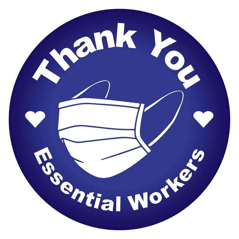 6 Pack Beistle Thank You Essential Workers Button