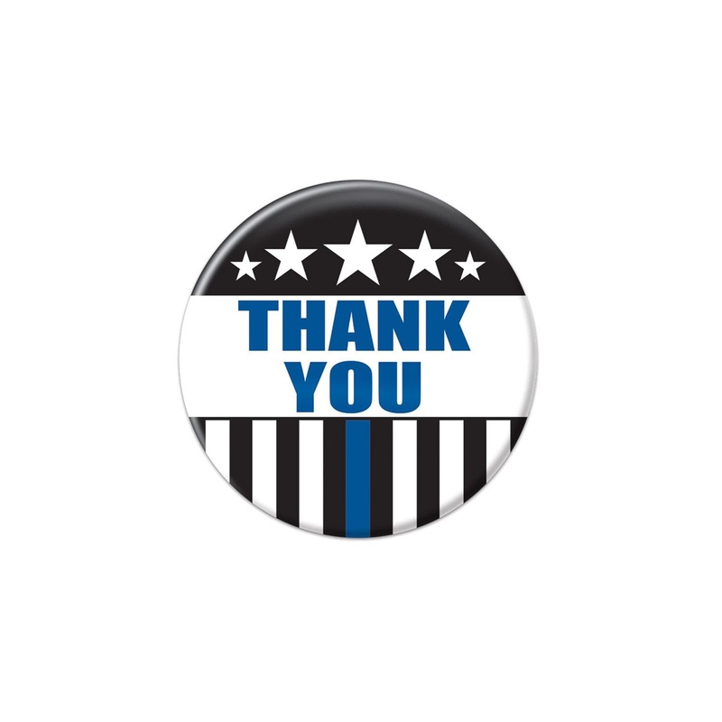6 Pack Beistle Thank You Law Enforcement Button