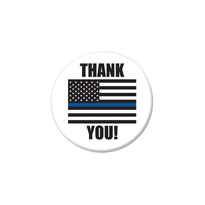 6 Pack Beistle Thank You! Law Enforcement Button- Flag