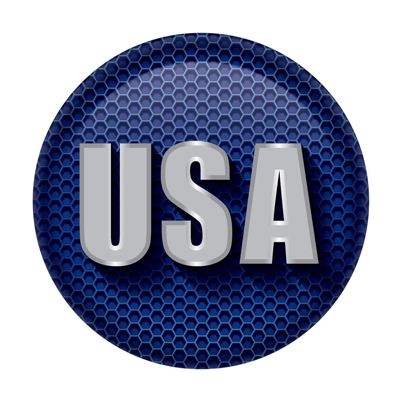6 Pack Beistle USA Button- Navy