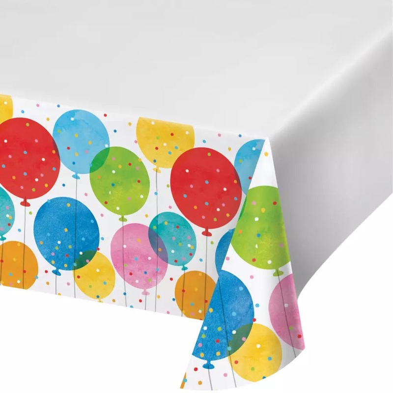 Confetti Balloons Paper Tablecover, 54" x 102" (1/Pkg)