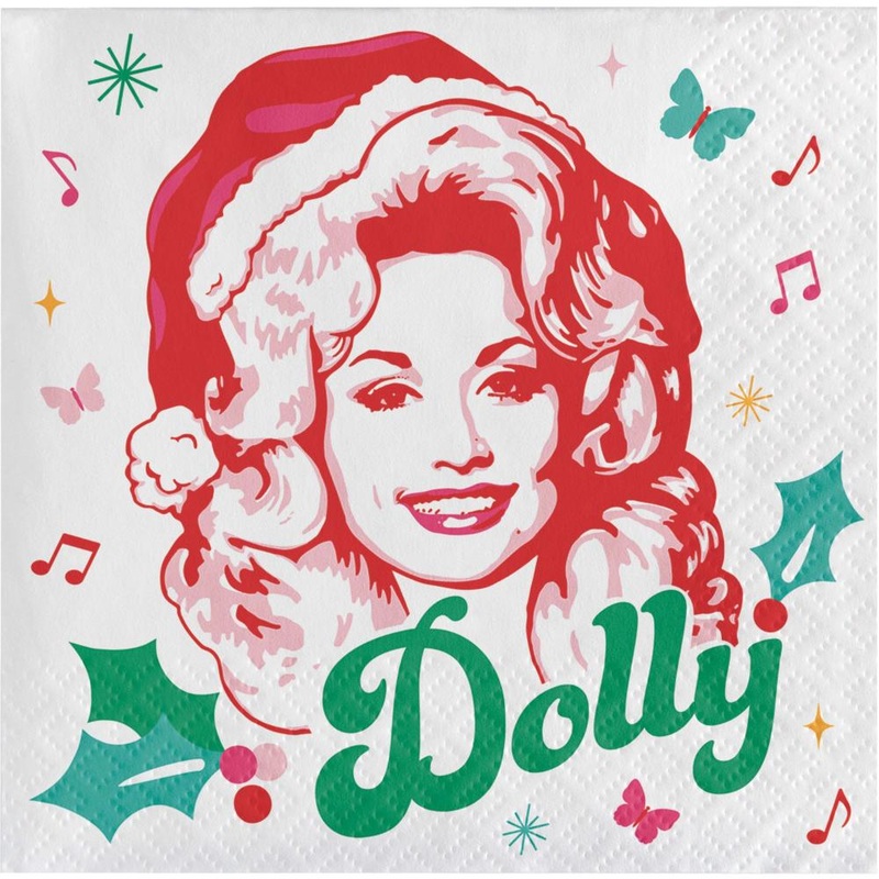 Holly Dolly 2-Ply Paper Beverage Napkin (16/Pkg)