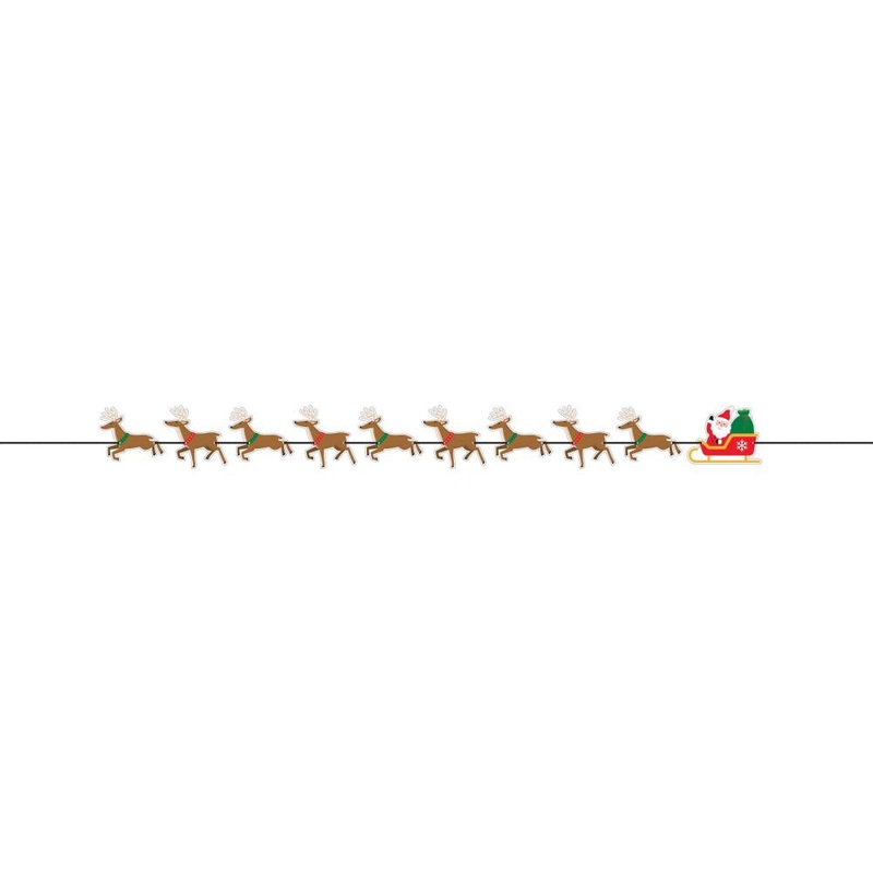 Santa Sleigh Shaped Banner with White Twine (1/Pkg)
