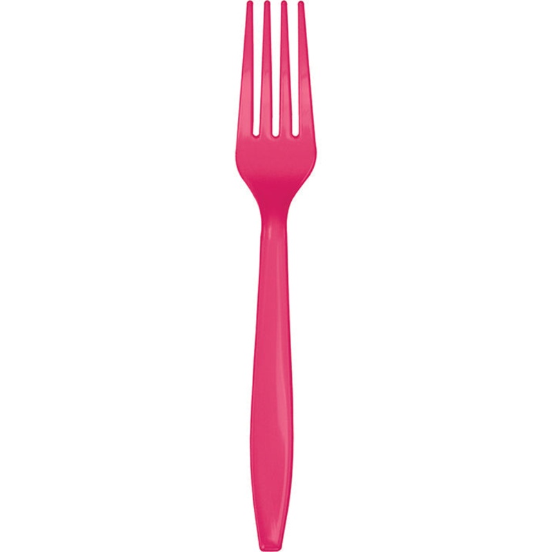 288 pc Bulk Hot Magenta Plastic Forks