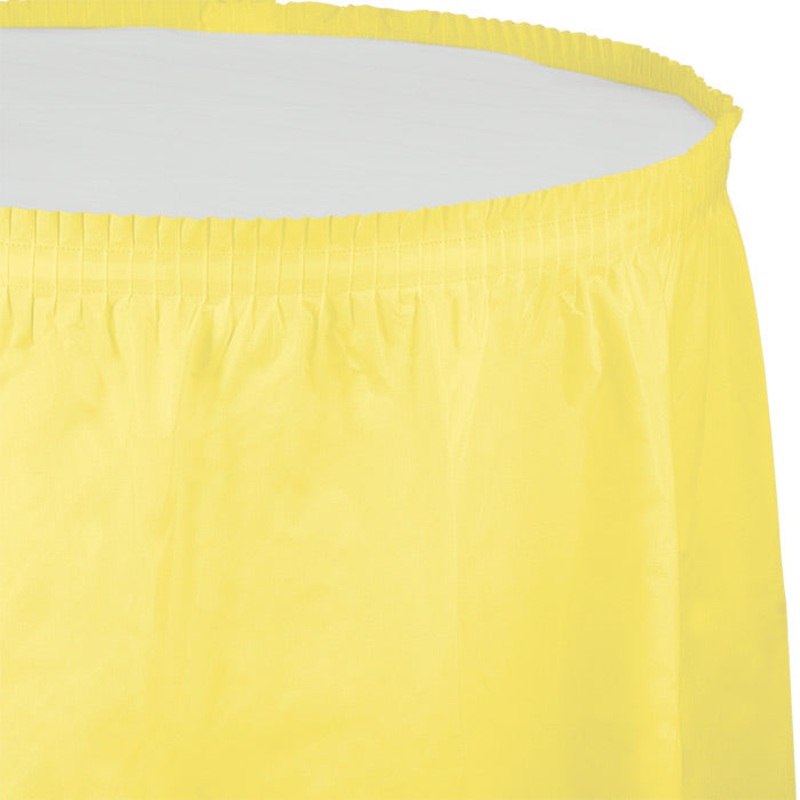 6 pc Bulk Mimosa Plastic Tableskirt 29 inch x 14 ft