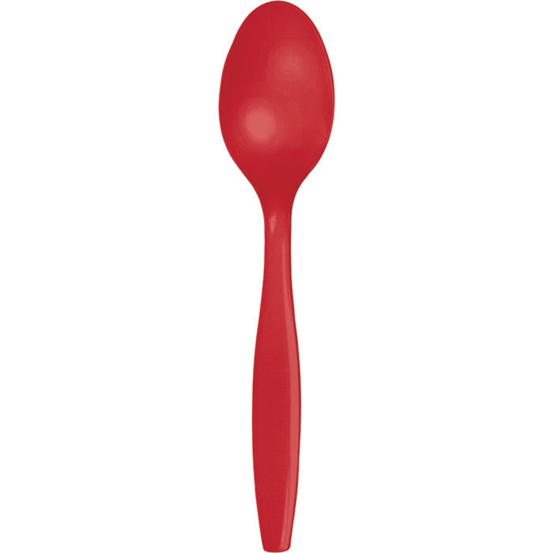 600 pc Bulk Classic Red Plastic Spoons
