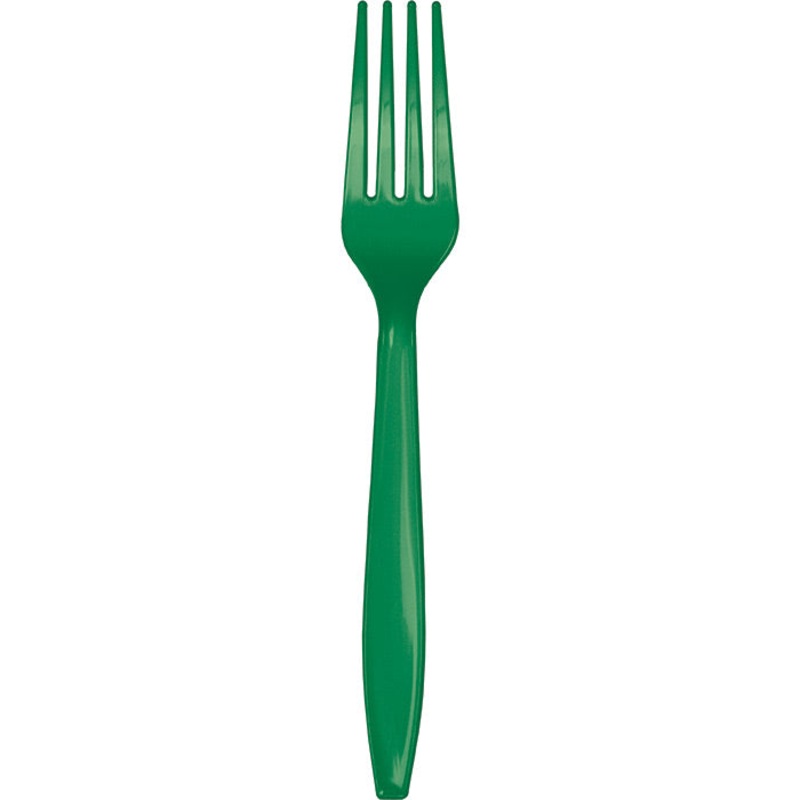 600 pc Bulk Emerald Green Plastic Forks