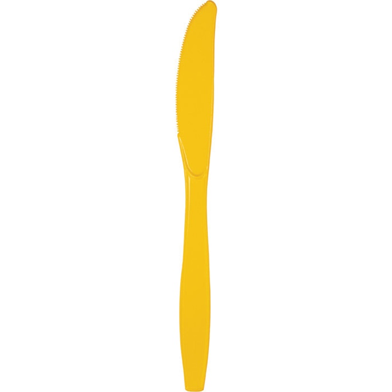 600 pc Bulk School Bus Yellow Plastic Knives