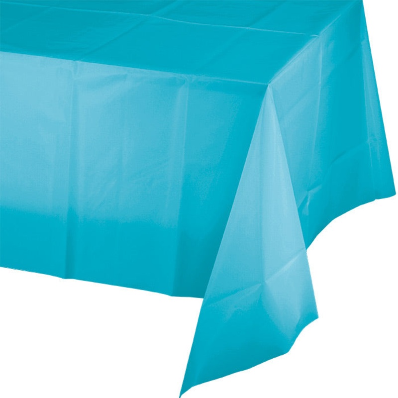 12 pc Bulk Bermuda Blue Plastic Table Covers