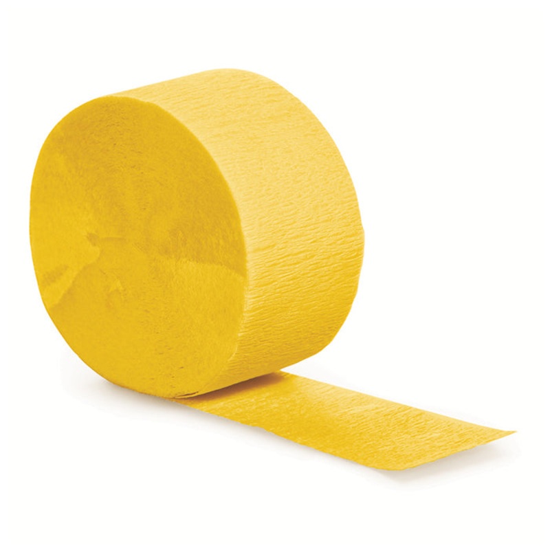 12 pc Bulk School Bus Yellow Crepe Streamer 81 ft