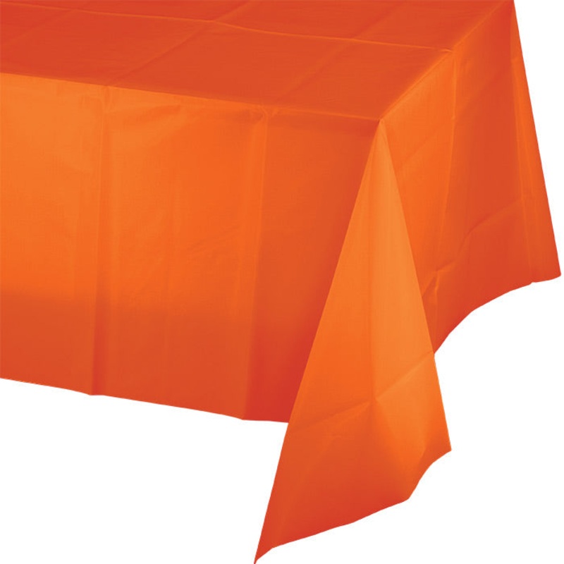 12 pc Bulk Sunkissed Orange Plastic Table Covers 54 inch x 108 inch