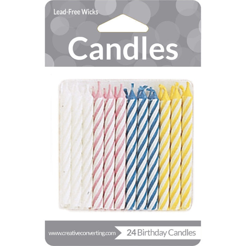 288 pc Bulk Assorted Striped Candles