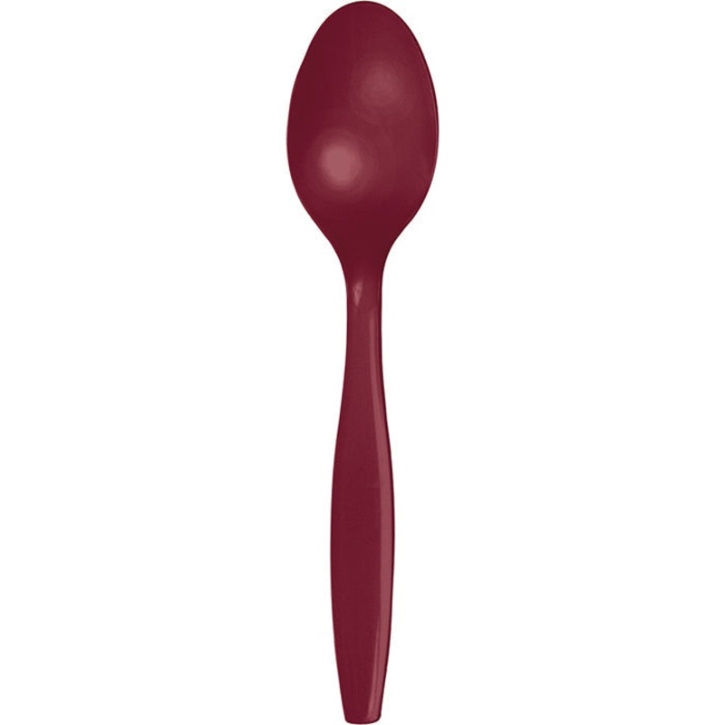 288 pc Bulk Burgundy Plastic Spoons