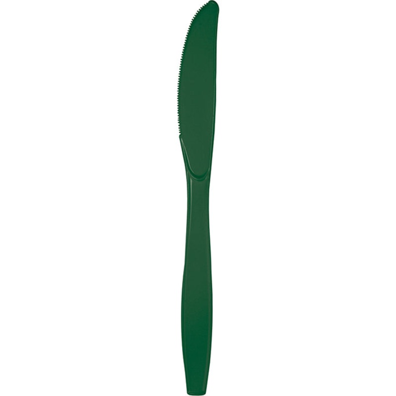 288 pc Bulk Hunter Green Plastic Knives
