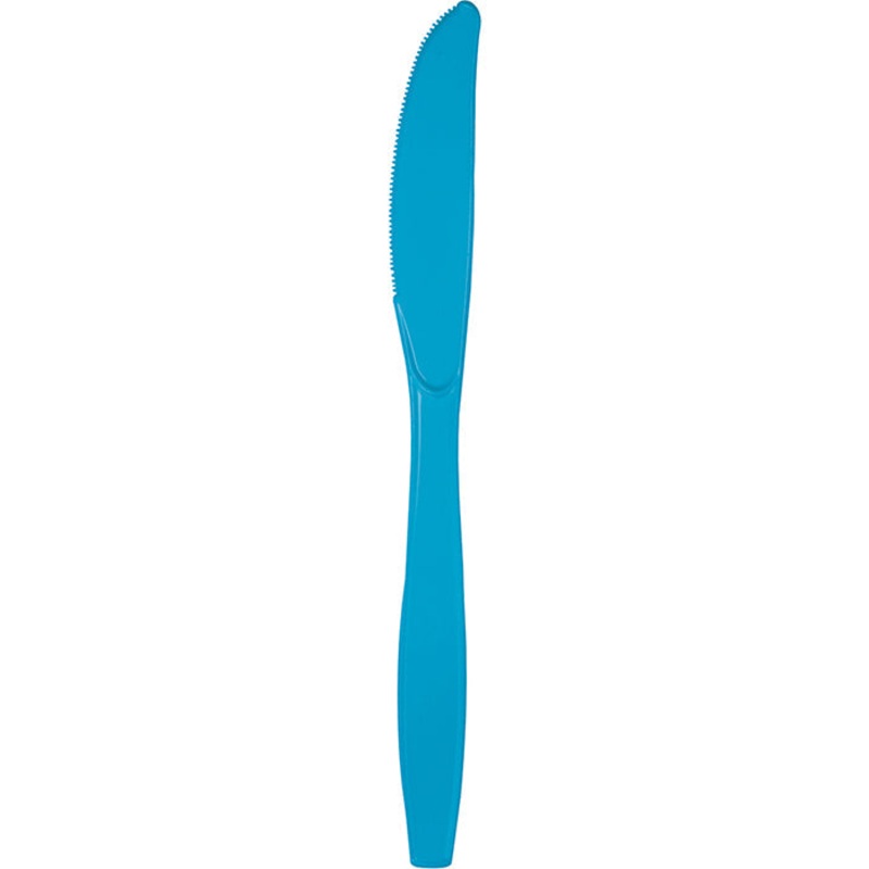 288 pc Bulk Turquoise Plastic Knives