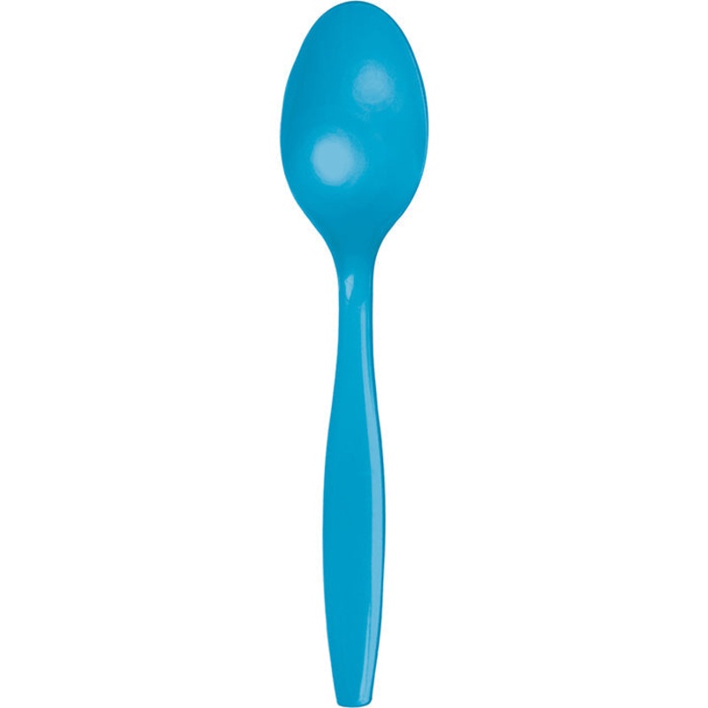 288 pc Bulk Turquoise Plastic Spoons