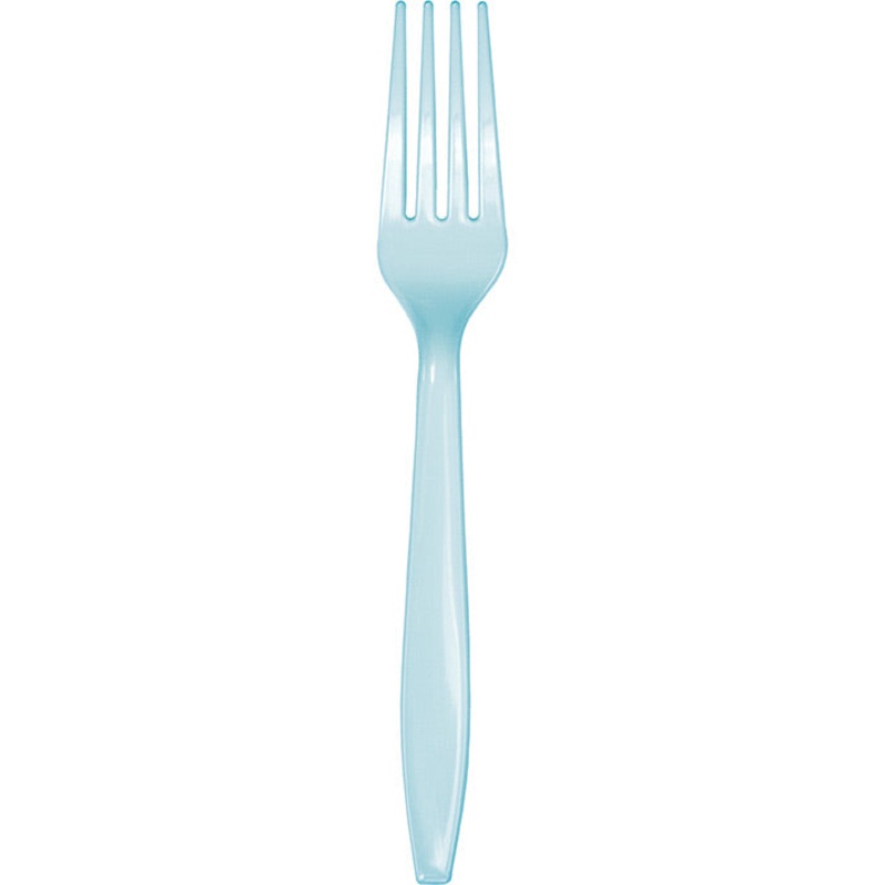 600 pc Bulk Pastel Blue Plastic Forks