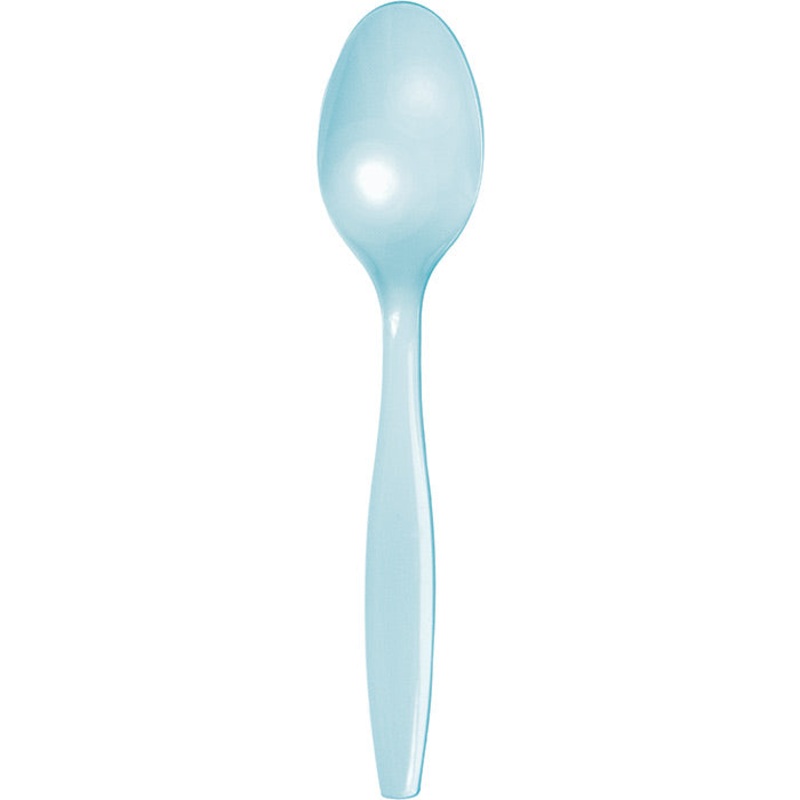 600 pc Bulk Pastel Blue Plastic Spoons