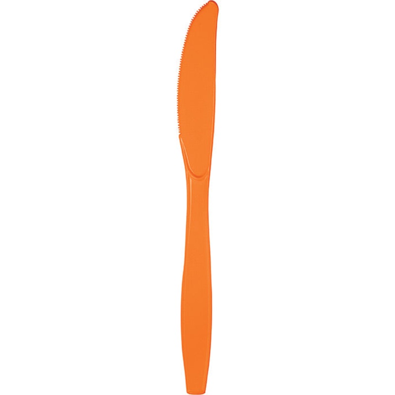 600 pc Bulk Sunkissed Orange Plastic Knives