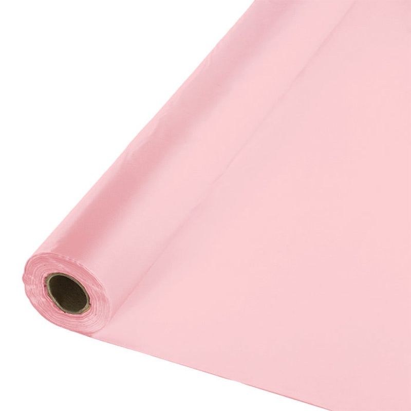 Classic Pink Plastic Banquet Table Roll 100ft x 40 inch
