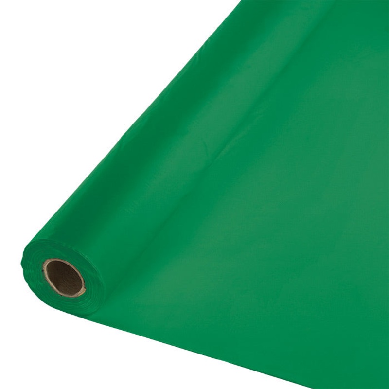 Emerald Green Plastic Banquet Table Roll 100ft x 40 inch