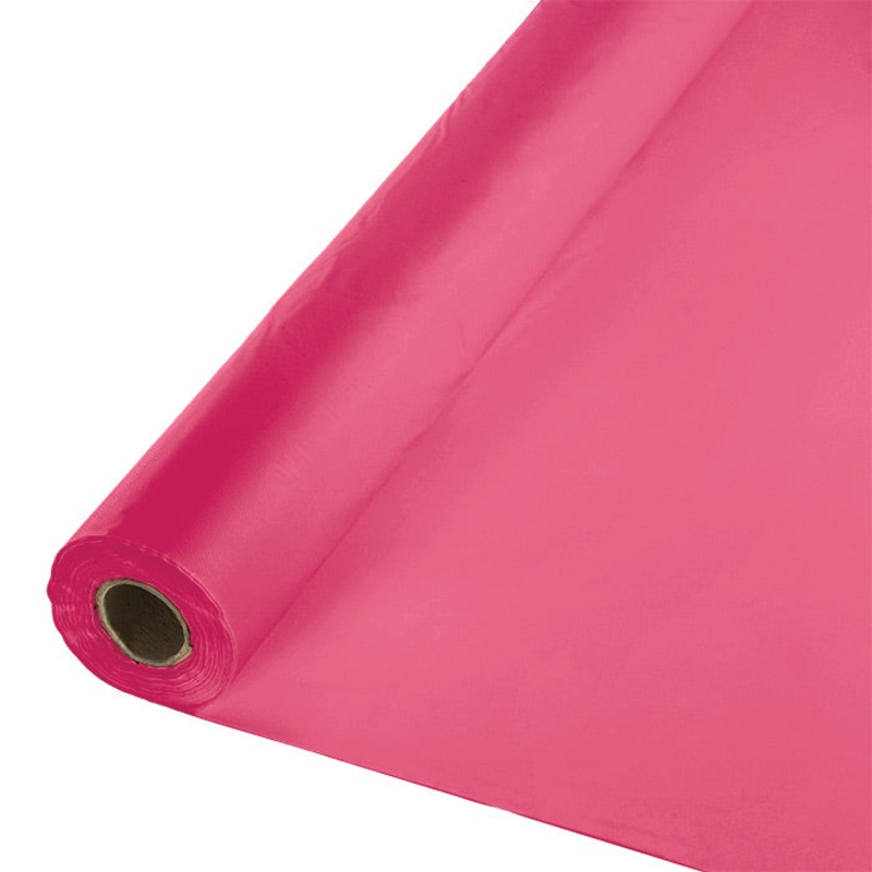 Hot Magenta Plastic Banquet Table Roll 100ft x 40 inch