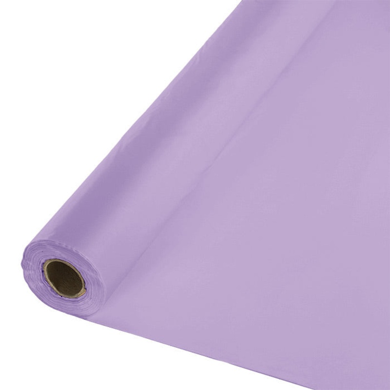 Luscious Lavender Plastic Banquet Table Roll 100ft x 40 inch