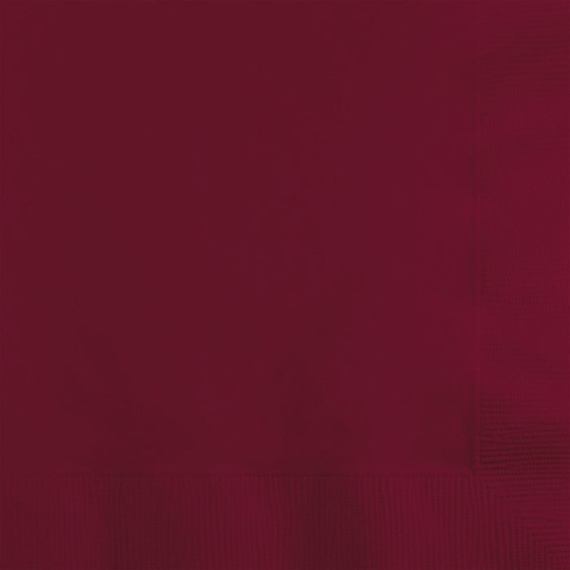 1200 pc Bulk Burgundy 2 Ply Beverage Napkins