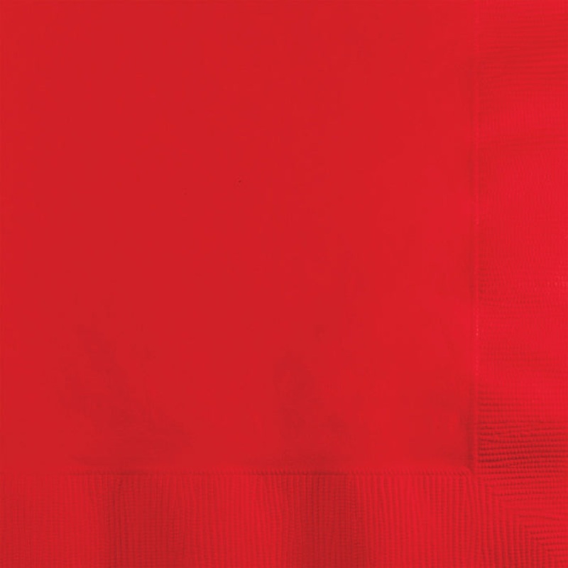 1200 pc Bulk Classic Red 2 Ply Beverage Napkins