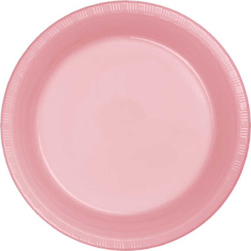 240 pc Bulk Classic Pink Plastic Banquet Plates 10.25 inch