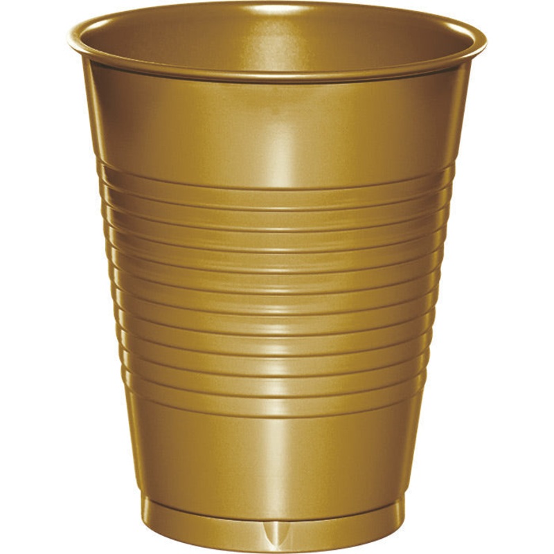 240 pc Bulk Glittering Gold 16 oz Plastic Cups