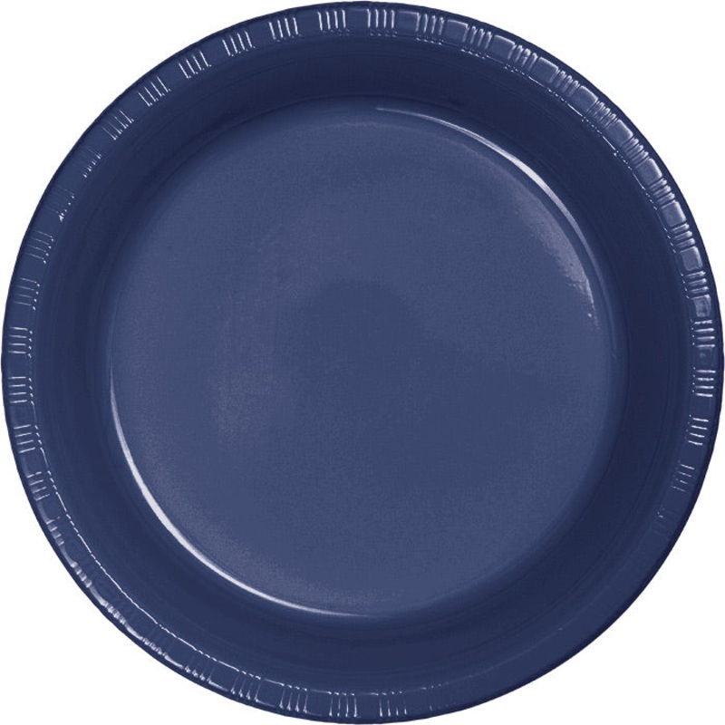 240 pc Bulk Navy Plastic Banquet Plates 10.25 inch