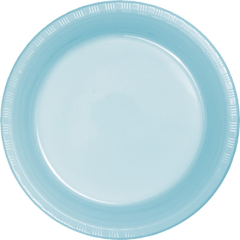 240 pc Bulk Pastel Blue Plastic Banquet Plates 10.25 inch