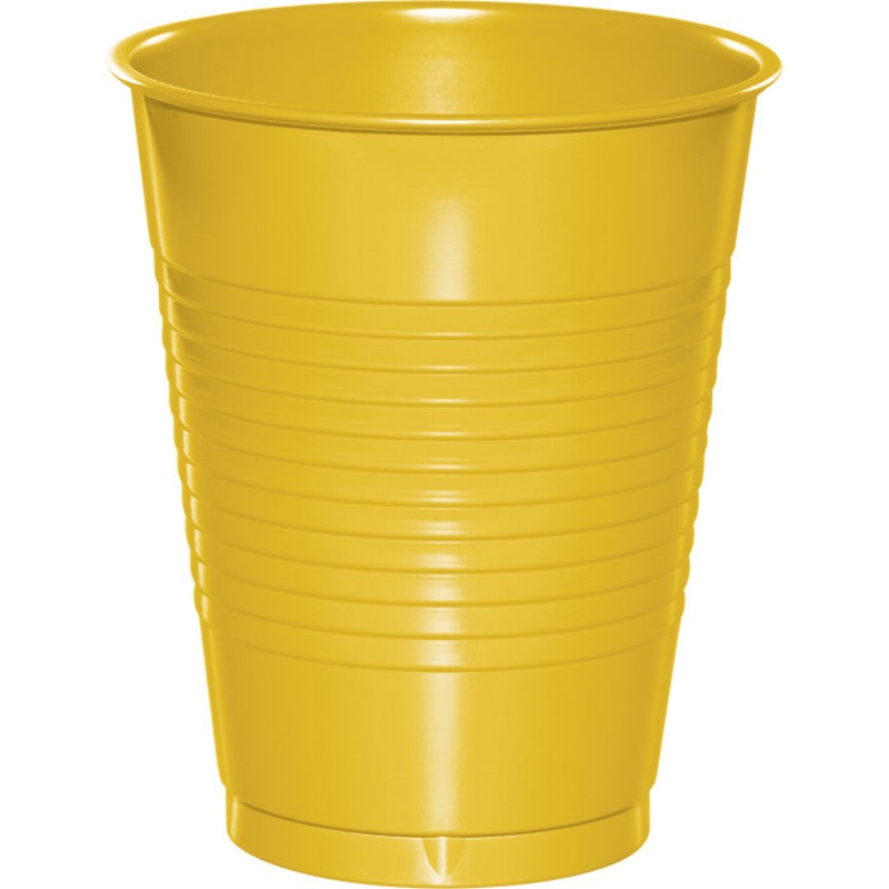 240 pc Bulk School Bus Yellow 16 oz Plastic Cups