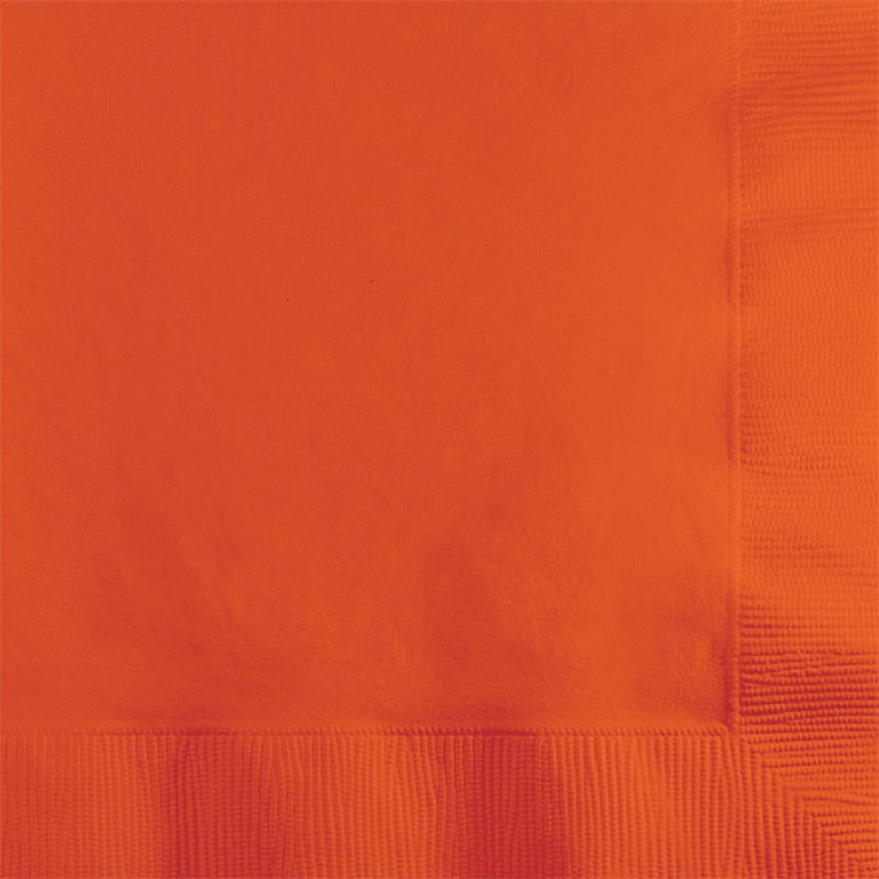 600 pc Bulk Sunkissed Orange 2 ply Beverage Napkins