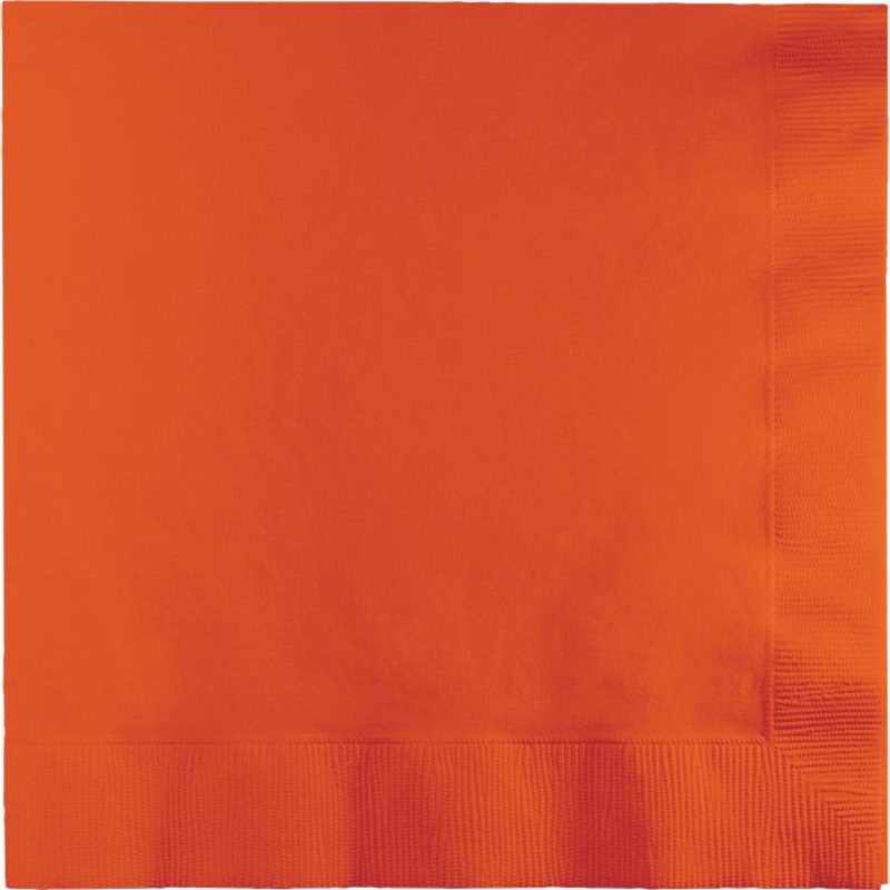 600 pc Bulk Sunkissed Orange 2 Ply Luncheon Napkins