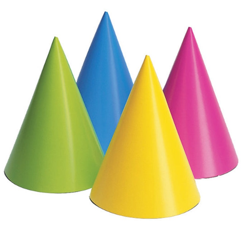 96 pc Bulk Neon Party Hats