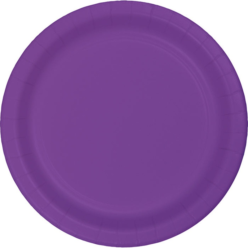 240 pc Bulk Amethyst Purple Paper 6.75 inch Dessert Plates