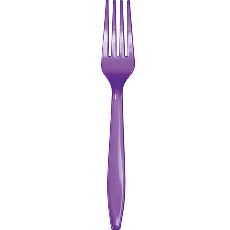 288 pc Bulk Amethyst Purple Plastic Forks