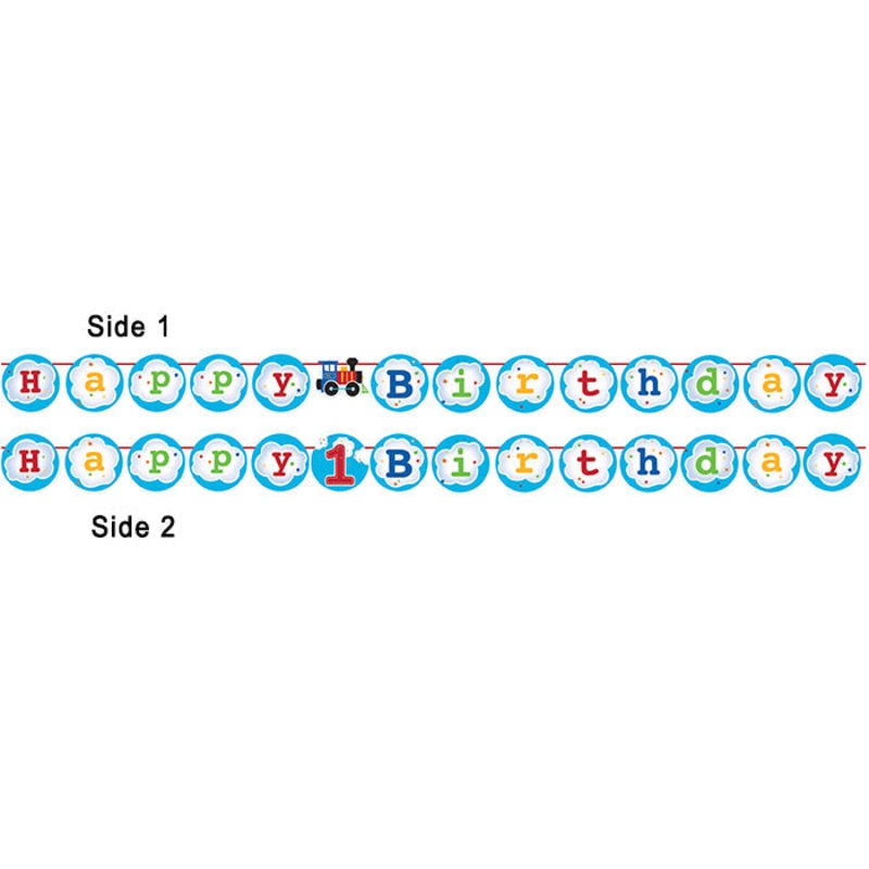 6 pc Bulk All Aboard Train Ribbon Banners