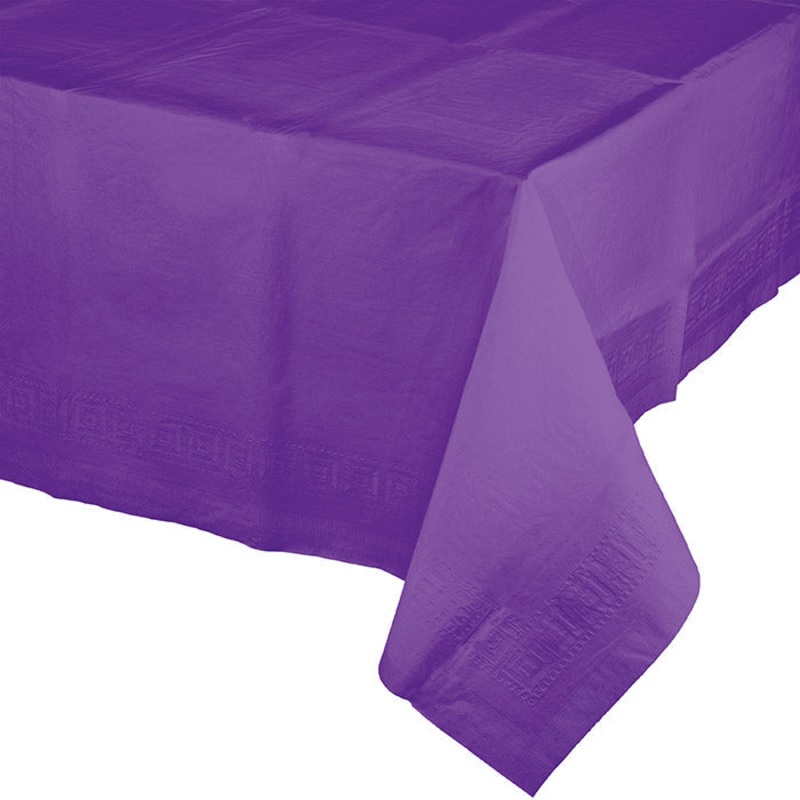 6 pc Bulk Amethyst Purple Paper Table Covers 54 inch x 108 inch