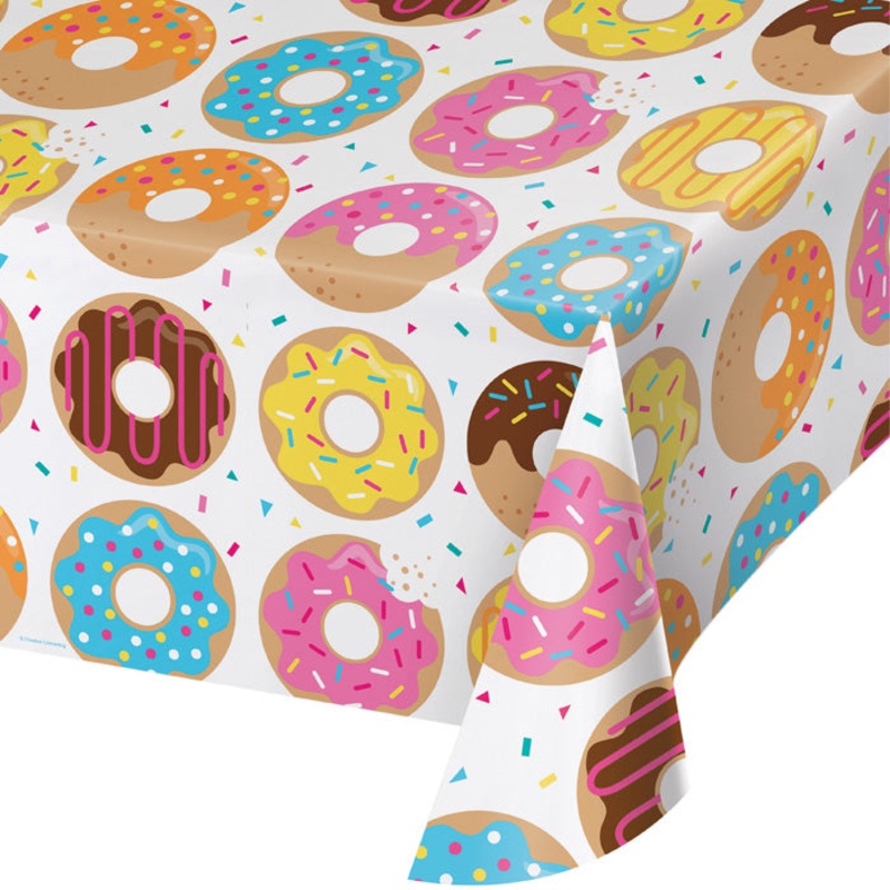 6 pc Bulk Donut Time Plastic Table Covers